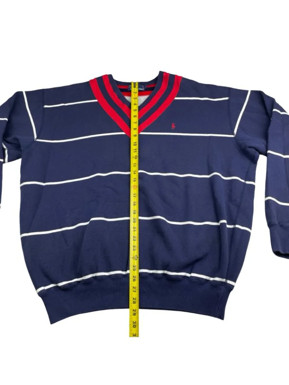 VTG RARE Polo Ralph Lauren Men’s Preppy Varsity Tennis Sweatshirt Navy/Red • XL